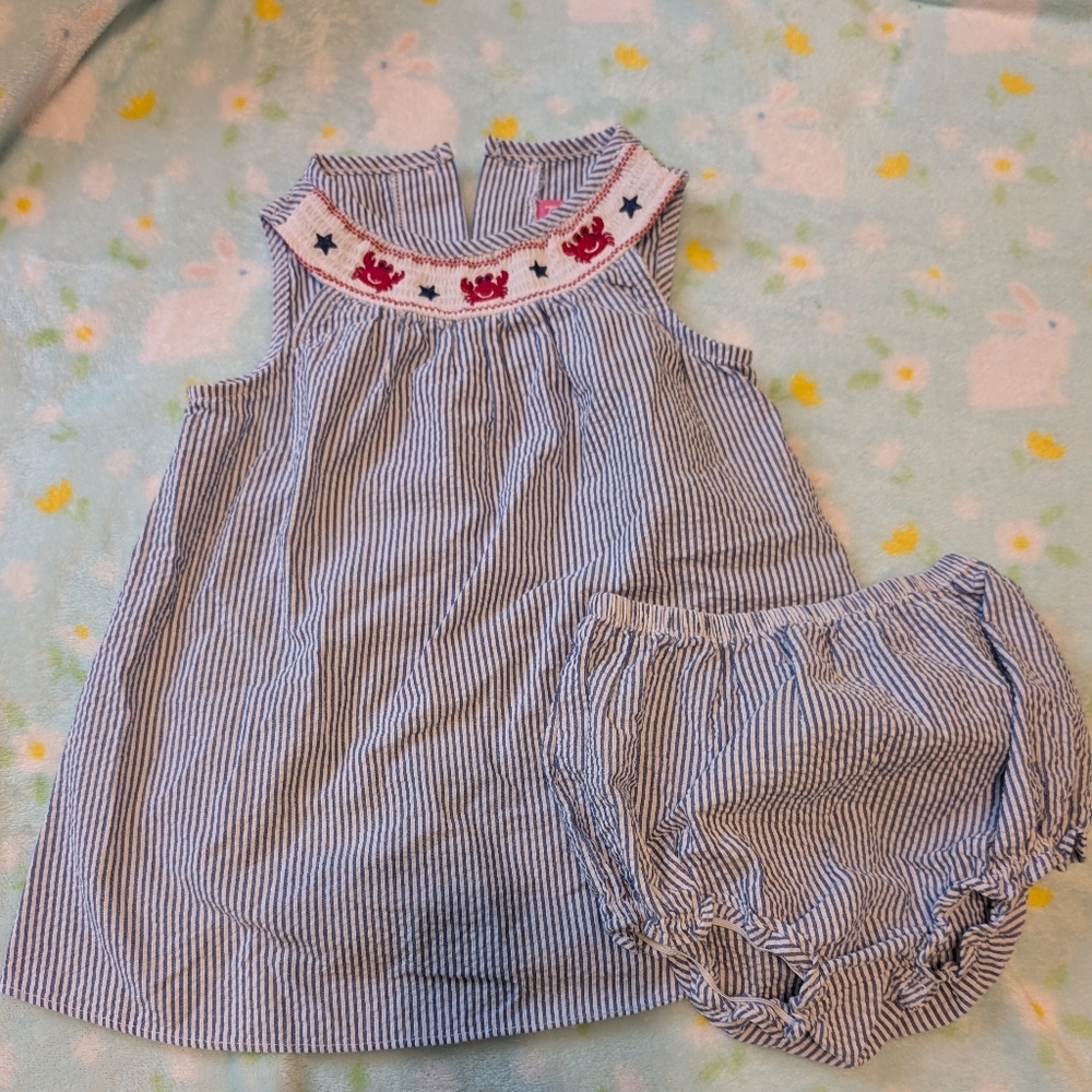 Good Lad Nautical Crab Summer Toddler Sundress Matching Bottom Dress 24 Months